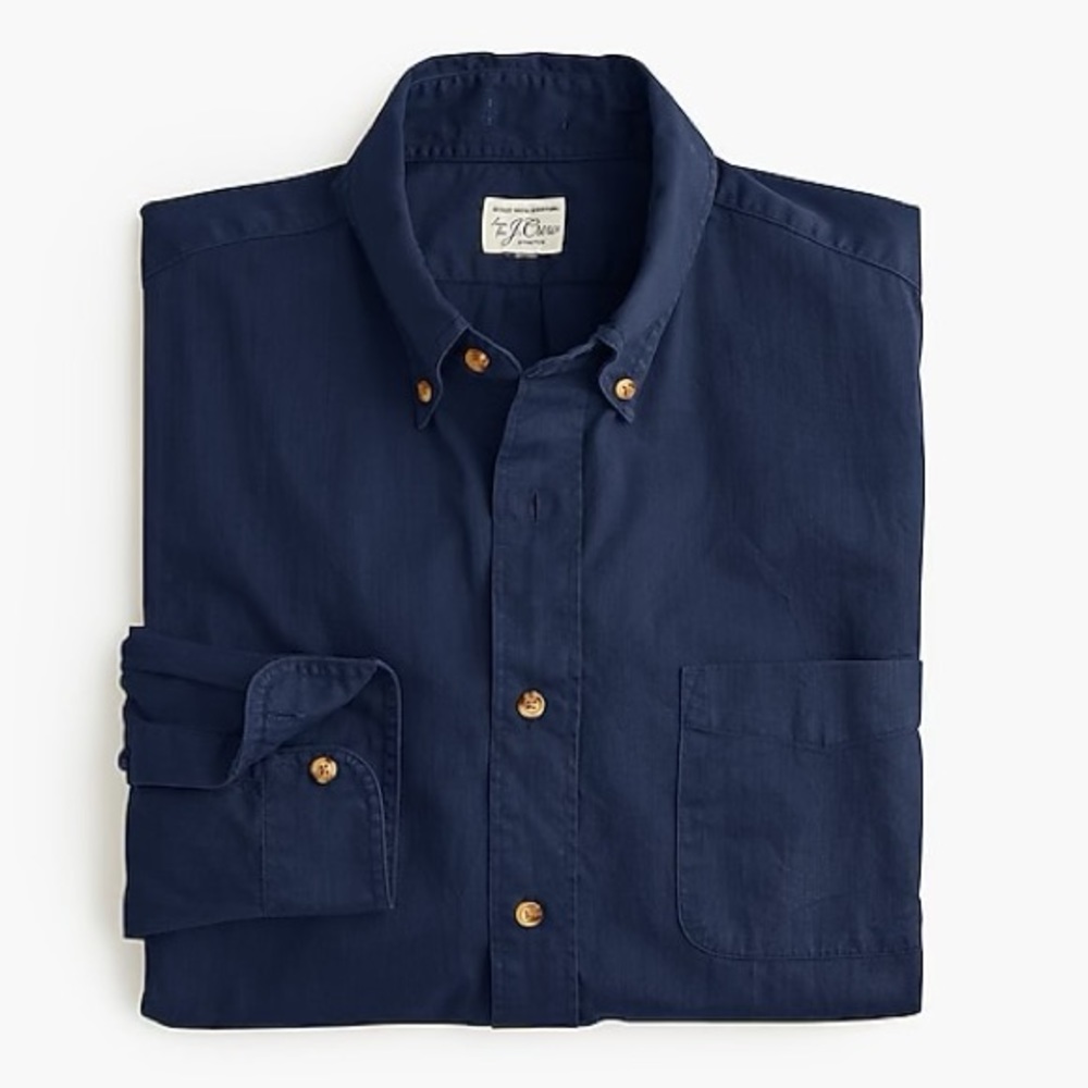 J. Crew 1987 The Twill Navy Button Down Shirt